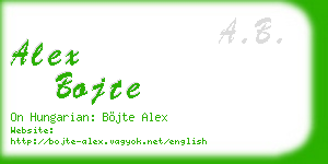 alex bojte business card