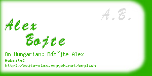 alex bojte business card